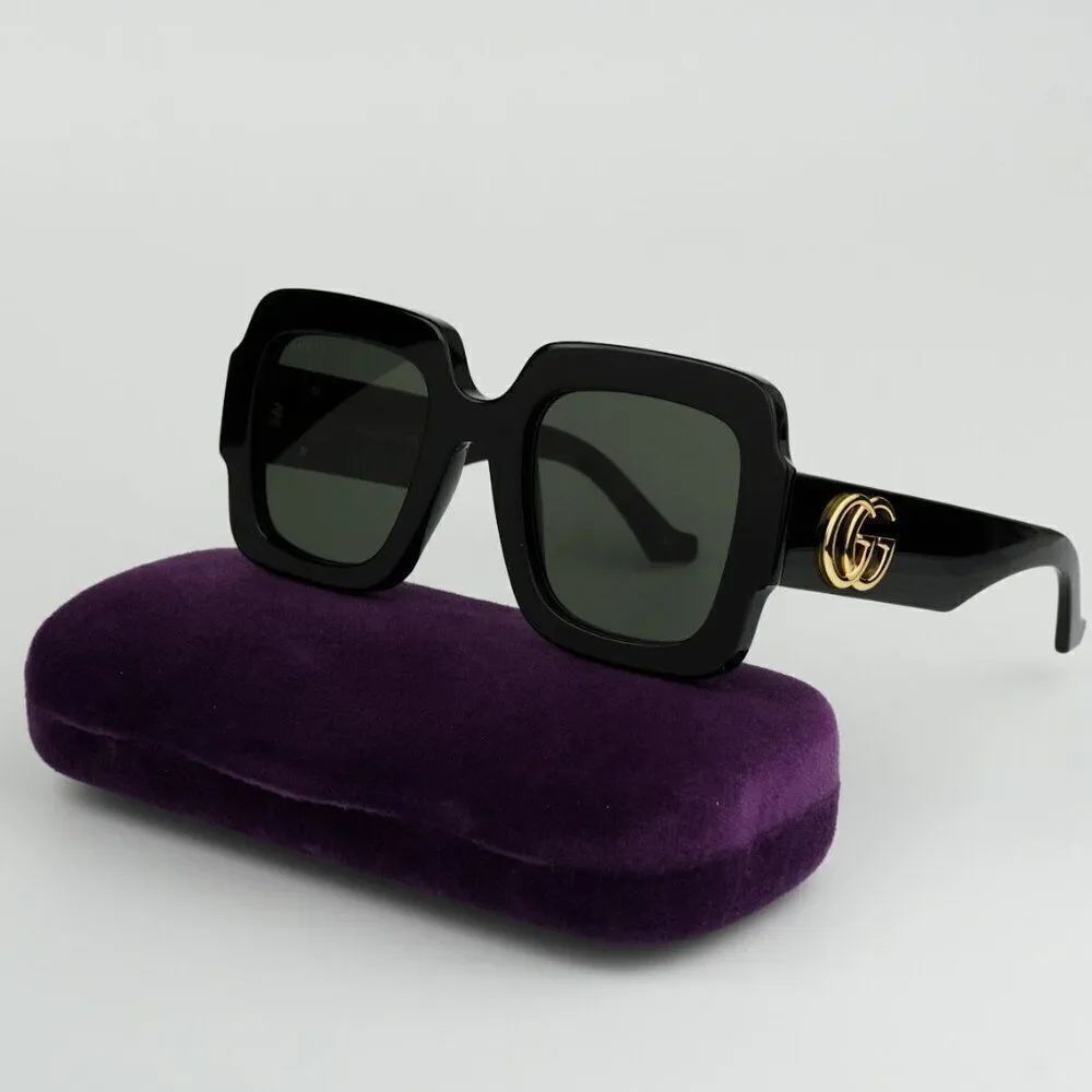 NEW Gucci GG1547S 001 Black Grey Women Square Sunglasses GG 1547S